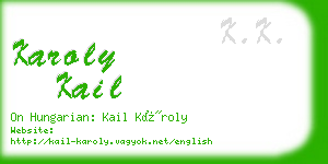 karoly kail business card